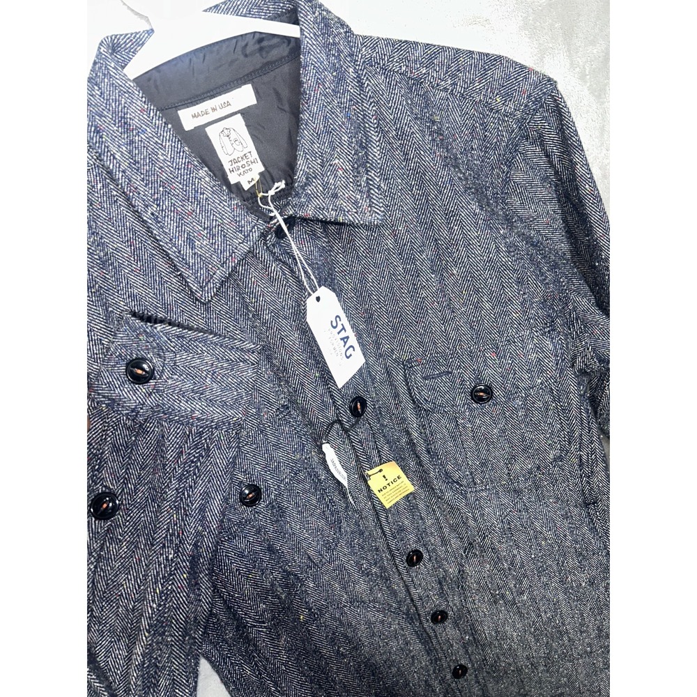 Jacket Hiroshi Kato Raw Denim Herringbone Shirt Jacket  indigo Japanese Fabric M